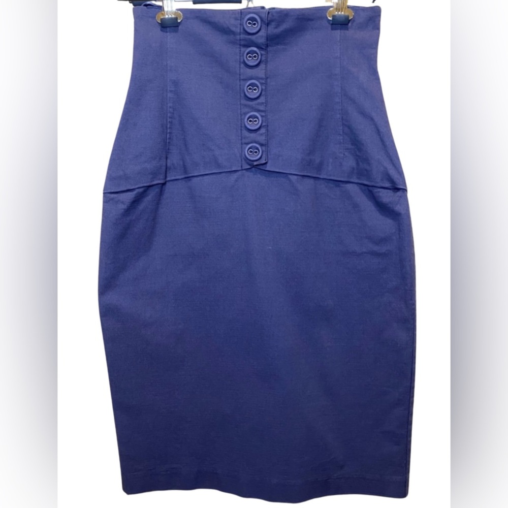 H&M High-Waist Button Detail Pencil Skirt
